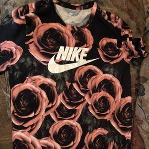 Flower rose gold Nike shirt